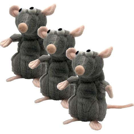 Aumüller Katzenspielzeug Ratte Cedric, 3er Set - Katzenspielkissen mit Baldrian (1/5)