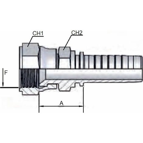 Raccordo JIS femmina dritto M30x1,5 - tubo 3/4"