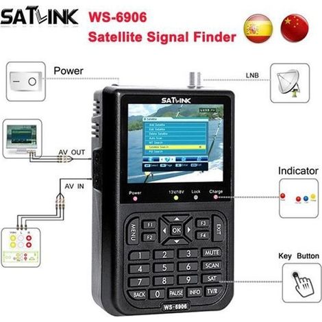 WS-6906 satellite Finder DVB-S 3.5 pouce LCD Affichage DVB-S FTA Numérique Signal Satellite WS 6906 sat finder Compteur