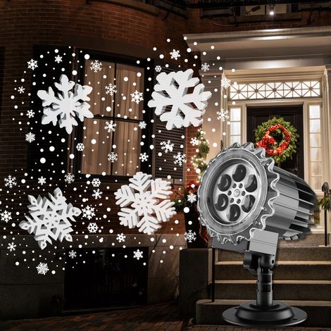 Lampe Projecteur de Flocon de Neige, Luce di Proiezione Extérieur Étanche 9w lumineux, Projecteur Lumière pour Décoration Arbre de Noël, Halloween, Fête, Vacances, Intérieur