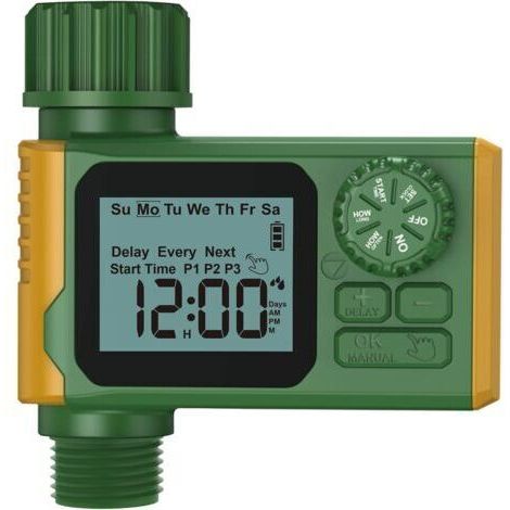 Minuterie d'arrosage programmable avec retard de pluie, systèmes d'arrosage manuels et automatiques, minuterie de tuyau d'arrosage (pour tuyau, pelouse, piscine), système de minuterie
