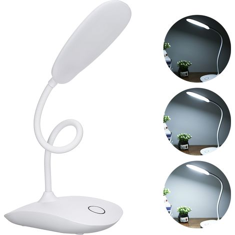 Lampada da Scrivania LED Ricaricabile USB – 4W, 3 Livelli Luminosità, Braccio Flessibile 360° – Design Moderno in ABS – Ideale per Ufficio, Studio e Viaggi (1/5)