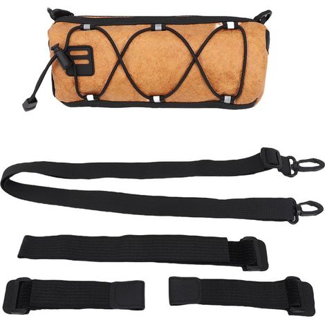Sacoche Cadre Vélo Polyéthylène - Grande Ouverture Accès Rapide, Sangles Réglables, Bandoulière Amovible - Pour Vélo Pliant, Route, VTT, Randonnée - Polyéthylène - 24 x 10 cm (1/5)