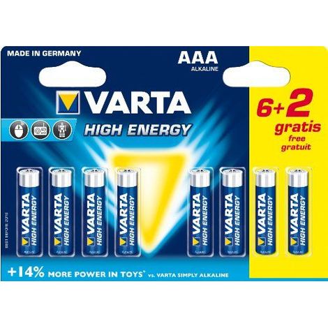 Pila Longlife Power AAA/LR03 6 + 2 Gratuitas - Varta (1/3)