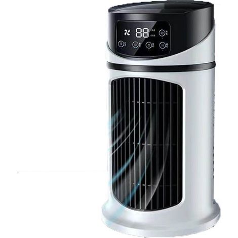 Climatiseur Portable Mobile Silencieux,Climatiseur Mini,4 en 1 Refroidisseur D'air Silencieux USB Ventilateur 300 ml,90° Oscillation,3 Vitesses de Ventilateur,2 Modes Brumisation Pour Chambre,Bureau (1/5)