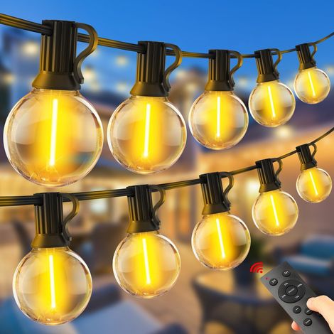 Guirlande Exterieur Lumineuse Led Guirlandes - 30M Guinguette Exterieure G40 100FT IP44 girlandes de lumières Étanche Ampoule pour Jardin Terrasse Balcon Mariage Exterieure Décoration