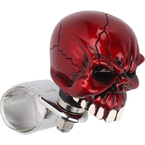Volant Spinner Knob Crâne Forme Poignée Universelle Direction Auto Camion Tracteur Bateau Rouge (1/5)