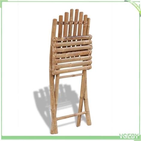 Chaises pliables d'extérieur - FAFEICY - 271715 - Bambou massif - Pliables (4 pcs) - Résistant aux intempéries (1/5)