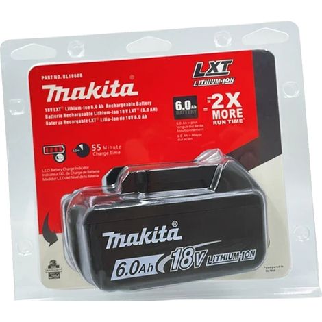 Batteria per elettroutensili agli ioni di litio da 18 V, capacità 6000 mAh, Makita 6A (1/2)