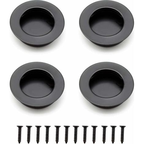 Piece round recessed handles, 40 mm stainless steel sliding door handles, black furniture handles can be used for drawers, cabinets and custom furniture YMYNY (1/4)