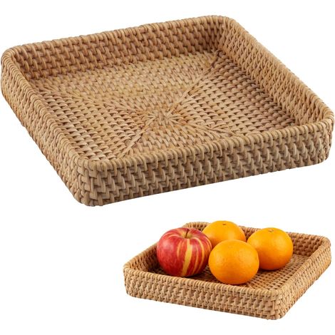 Panier de Rangement en Rotin Plateaux Salle de Bain (1/4)