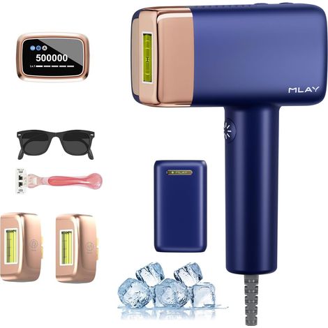 Épilateur à Lumière Pulsée avec Refroidissement, 0,5 sec/flash, Épilateur IPL avec 3 Têtes pour le Bikini, les Jambes, Aisselles, 5 Niveaux d'Énergie(Max 20J) et 2 Modes de Flash Épilateur Laser (1/5)