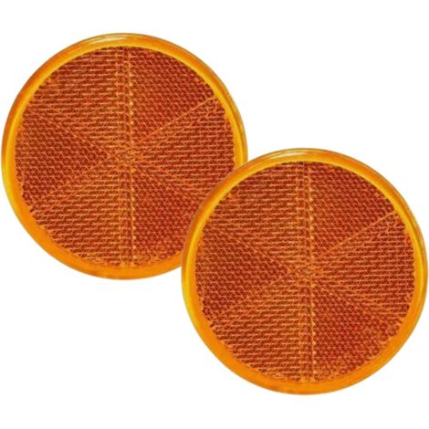 Catarifrangenti Riflettori Rotondi Set 2pz 8cm Fissaggio Adesivo Bici Auto (1/5)