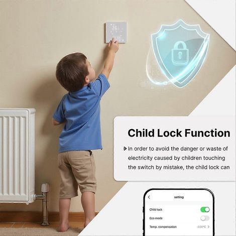 Tuya WiFi Matter Smart-Thermostat, Temperaturregelung per App und Sprachsteuerung, Weiß, für Smart Home (1/5)