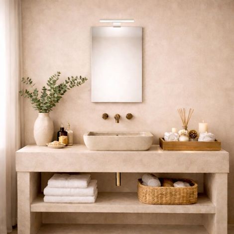 Miroir de Salle de Bain avec Applique LED 40x60cm Miroir Rectangulaire Plusieurs Dimensions Disponibles (1/5)