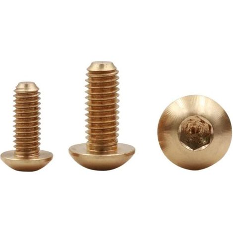 5/10 pièces M3 M4 M5 M6 Longueur 5–25 mm Vis à tête hexagonale creuse en laiton pur (12 (10