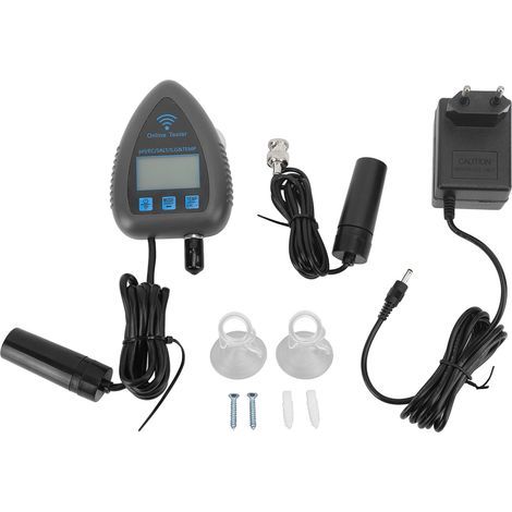Mini misuratore continuo 5 in 1 di pH, temperatura, qualità dell'acqua, EC, sale, densità relativa, temperatura, wireless, WiFi e monitoraggio online per Tuya, spina UE 230V (1/5)