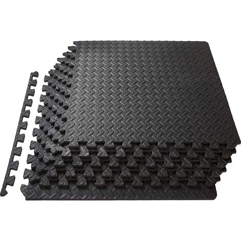 EASYCOMFORT Tapis de Protection de Sol 10 Dalles en Mousse sans BPA + Bordures 30cm x 30cm Tapis de Gymnastique Matelas Puzzl pour Gym, Musculation, Salle de Sport, Garage (1/5)