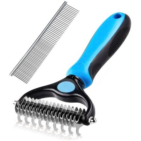 Brosse pour Chien et Chat à Sous-Poil Long - Brosse Double Face pour Sous-Poil, Adaptée aux Chiens et Chats de Toutes Tailles, pour un Entretien Optimal et Sans Nœuds. (1/5)