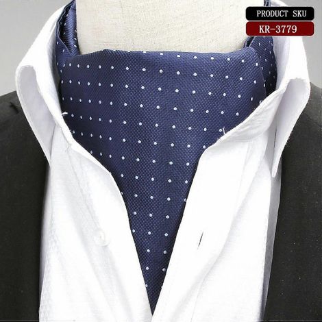 Cravate en soie à pois pour homme, tissée jacquard, style Ascot décontracté, KR3779 (1/3)