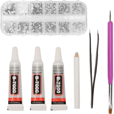 Colle à Strass pour DIY Vêtements, Chaussures et Bijoux - Kit de Fixation Strass Cristal (1/5)