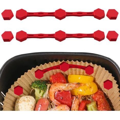2 x Boucles magnétiques en silicone pour friteuse à air chaud, pour fixer le papier sulfurisé, compatibles avec les doublures en fer à repasser-Chrom (1/5)