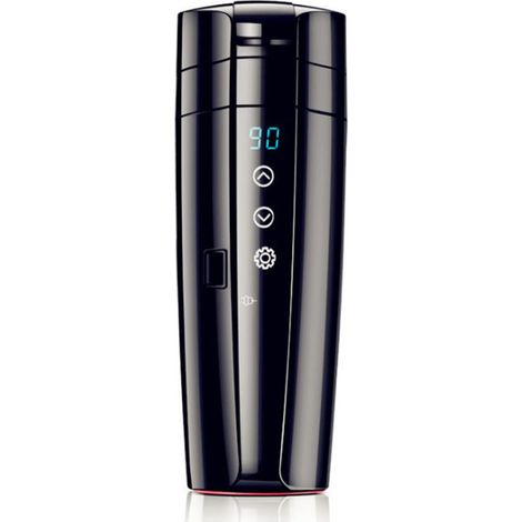 Tragbarer elektrischer Wasserkocher fürs Auto, 400 ml Edelstahl-Reisewasserkocher, einstellbarer Temperaturbereich von 20 bis 95 °C, 12 V/24 V Druckkochwasserkocher, auslaufsicher, Überhitzungsschutz.