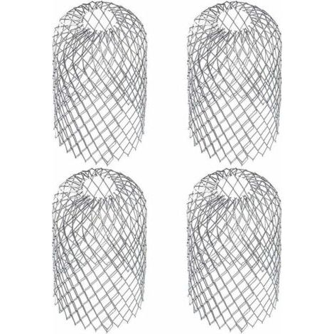 Pair Paquet de 4 grilles de gouttière, filtre à feuilles en maille, couvercle de gouttière en acier inoxydable 817cm pour env. (1/5)