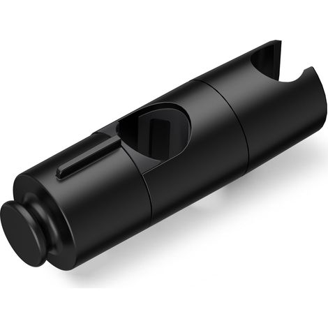 Support Pommeau de Douche avec Crochet, Support Douchette Réglable de 19 à 25 mm de Diamètre, pour écrou Conique de Flexible de Douche 20-23 mm, Porte Pommeau de Douche, Noir (1/5)