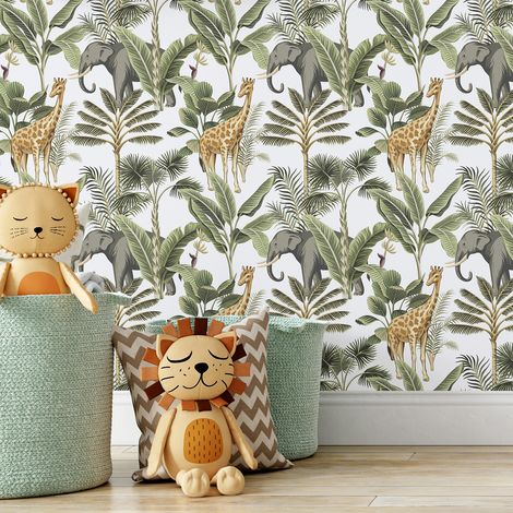 Papier peint Enfants - Jungle - 1 LÉ = 50 cm x 260 cm (1/5)