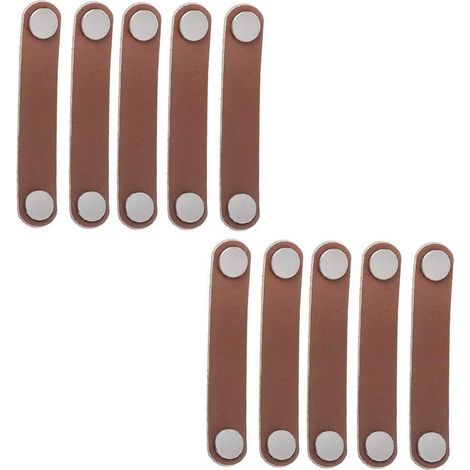 Lot de 10 poignées de porte de tiroir rétro en cuir de 96 mm / boutons / poignées / pour armoire, porte-documents, valise, cave à vin, boîte en bois, boîte cadeau, boîte à chaussures, accessoires de m (1/5)
