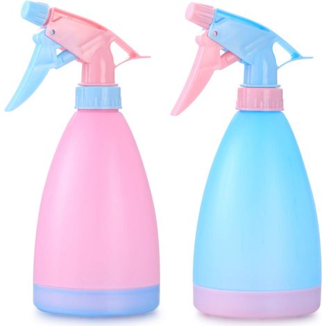 2 Pcs 500ML Vaporisateur Plante, Bouteilles Eau Plastique Vides, Bouteille Pulvérisation Sous Vide, pour Jardin, Fleurs Maison, Nettoyage Cuisine, Salon Coiffure - Bleu/Rose (1/5)