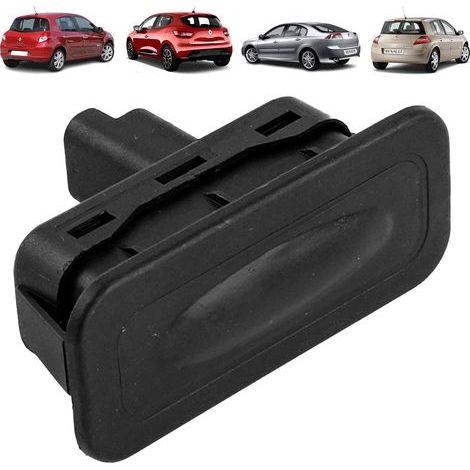 Bouton de coffre compatible pour Clio 3, Clio 4, Laguna 3, Megane 2, Scenic, Twingo 2, Zoé, Fluence, Modus (2002-2019) contacteur électrique ouverture de coffre  8200076256 (1/3)