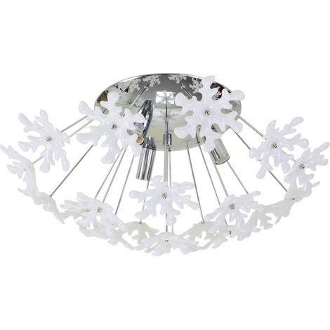 Plafonnier luminaire blanc 3 lumières Applique plafond flocons de neige (1/4)
