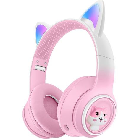 1 Casque Bluetooth enfant, pliable, limiteur 85 dB, LED, microphone, pour école, tablette, téléphone (1/5)