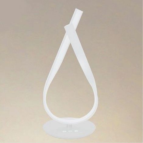 TRADE SHOP - Lume Intrecciato Led Bianco 12 Watt Lampada Da Tavolo Moderno Doppia Luce 32705 -