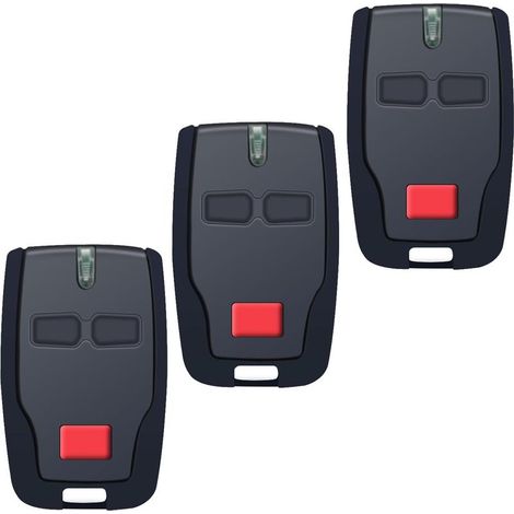 Télécommande de Porte de Garage 433,92 MHz (Lot de 3) - 2 canaux 2 boutons Compatible BFT Mitto 2 B RCB, Kleio, Ghibli, TRC 2 - Rouleau Code/Apprentissage (1/4)