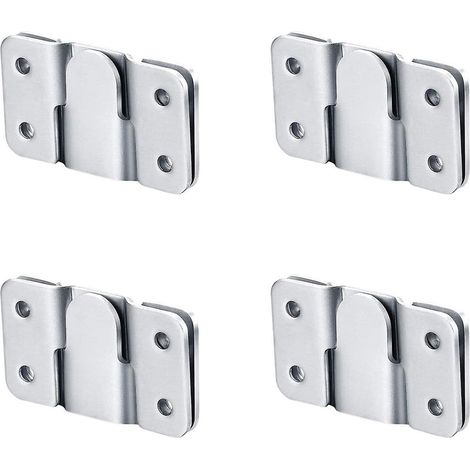 Support stationnaire,Supports de Montage Encastrés, Supports de Fixation Murale pour Tête de Lit Fixation Murale Verrouillage Z Clip Crochet Matériel pour Meubles Connexion, Images Miroirs Fr (1/4)