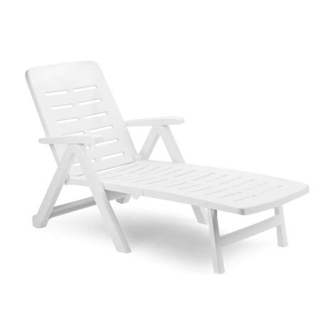 Tumbona Smeraldo con ruedas - Blanco