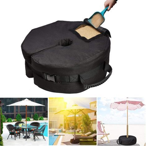 Pieds de Parasols Sac de Poids,18" Amovible Rond Jardin Parasol Base Patio Umbrella Base Sandbag pour Extérieur Portable Base de Support pour Parasol Lourde Grande- (1/5)