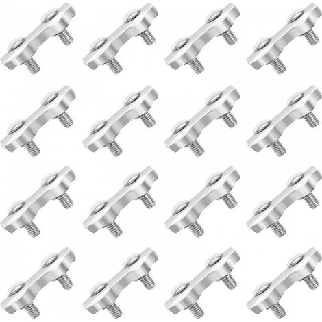 M2 Pince de Câble 18 Pcs Double Serre Câbles Inox en Acier Inoxydable pour Filin Cable Inox pour 2MM Pince à Câble en Acier Inoxydable (1/5)