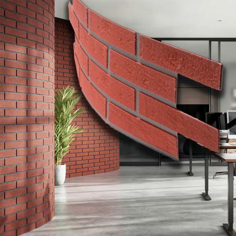 RIVESTIMENTO esterno - interno isolante FLEX 248X770X5mm con mattoni ROSSI Ultrarealistici