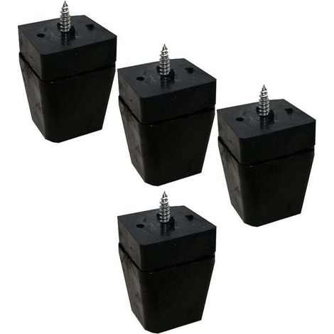 Piedini antiscivolo da 30-40 mm per mobili, sedie, gambe di divani, tavoli e pavimenti in legno, riducono il rumore, 4 pezzi (nero) - Crezuo