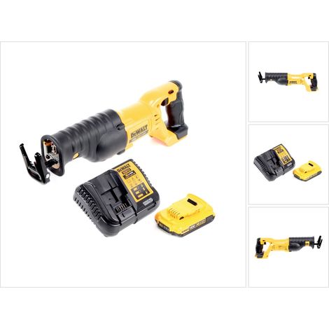 Dewalt DCS 380 D1 Sierra de sable sin cable Sierra de sable 18 V + 1x batería recargable 2,0 Ah + cargador