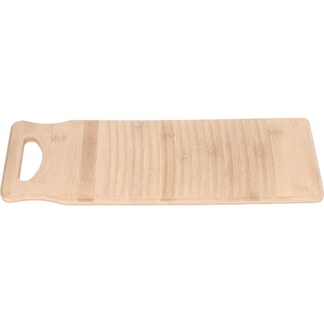 Planche à laver en bambou naturel renforcée, durable et résistante à l'usure, longueur environ 50 cm, couleur bois. (1/5)