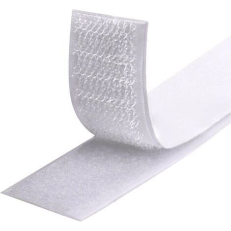 8 m selbstklebendes Klettband, 20 mm breit. Starke Haftung auf glatten Oberflächen. Maximale Haftkraft nach 24 Stunden. (1/5)