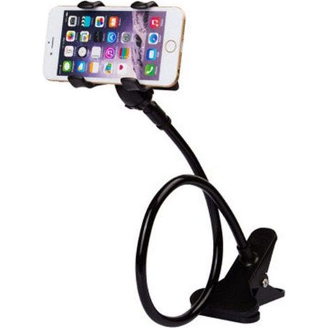 1 support de téléphone portable universel, bras flexible long, pince de lit et voiture, compatible iPhone et tablettes, usage intérieur et voyage (1/5)