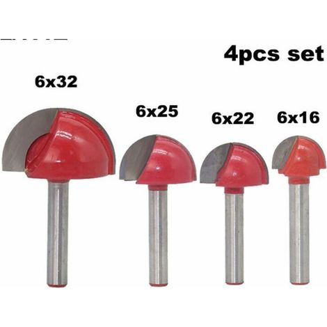 Schaftfräser-Kernkasten-Bits CNC-Rundnutfräser Holzbearbeitungswerkzeuge 16 mm/22 mm/25 mm/32 mm (4 Stück) (1/3)