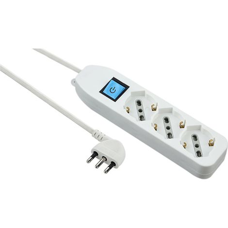 MULTIPRESA CON INTERRUTTORE 3 posti (schuko+10/16A) - art.62068 - ELECTRALINE