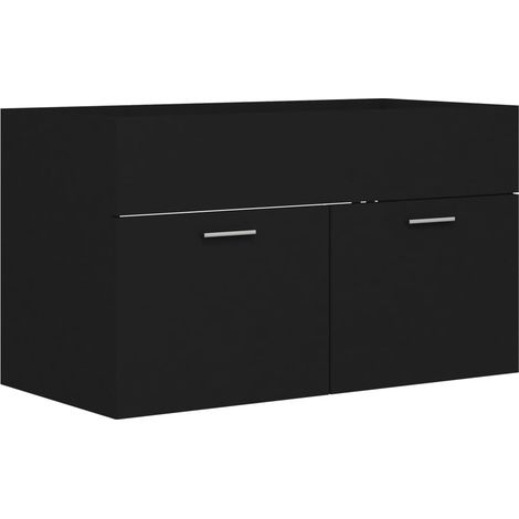 Maison Exclusive - Mobile Sottolavabo Nero 80x38,5x46 cm in Legno Multistrato